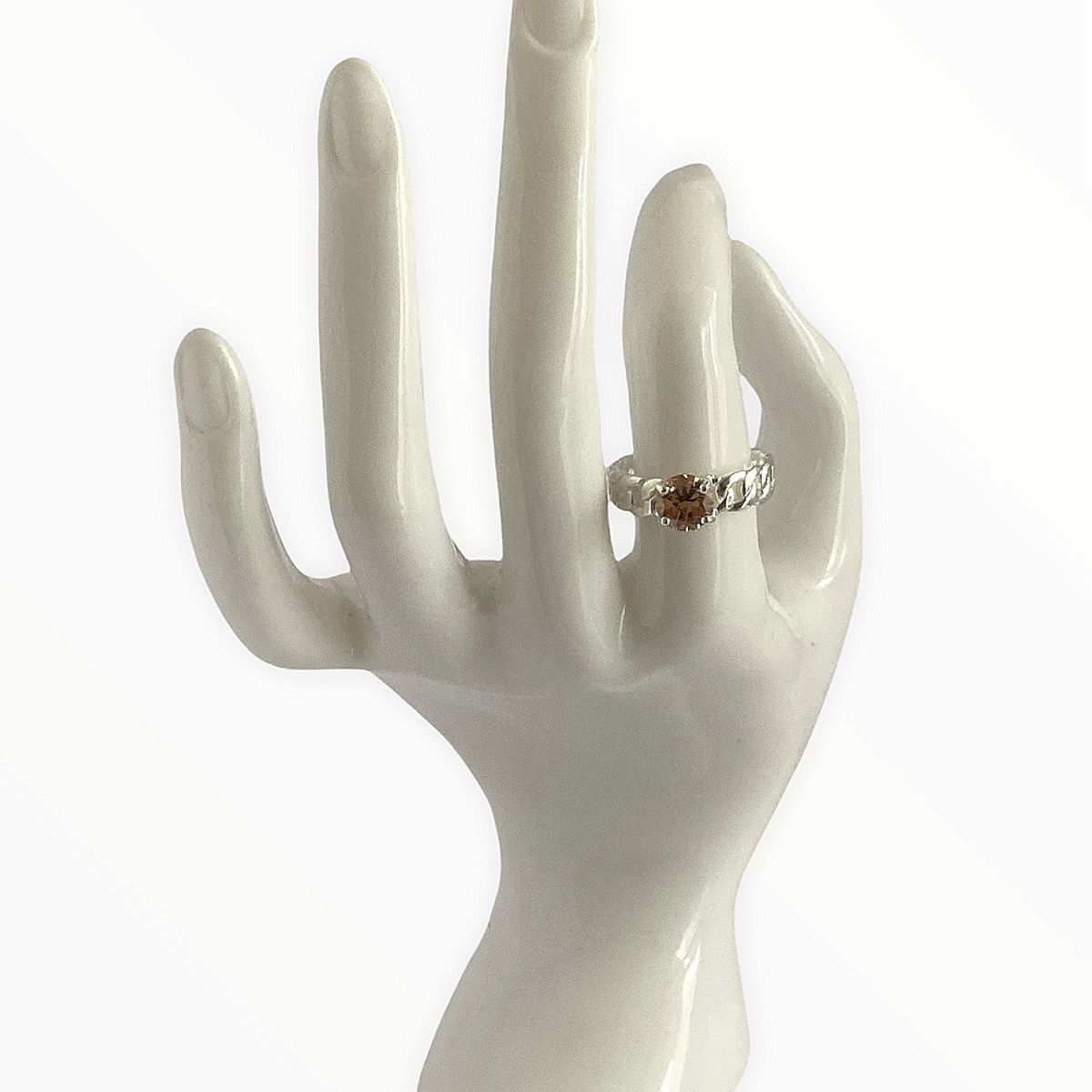 TAETHAI - Anillo de plata 925 con Circón naranja