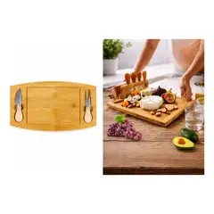 GENERICO - Tabla Picoteo 35cm Madera Para Quesos Aperitivos Servir
