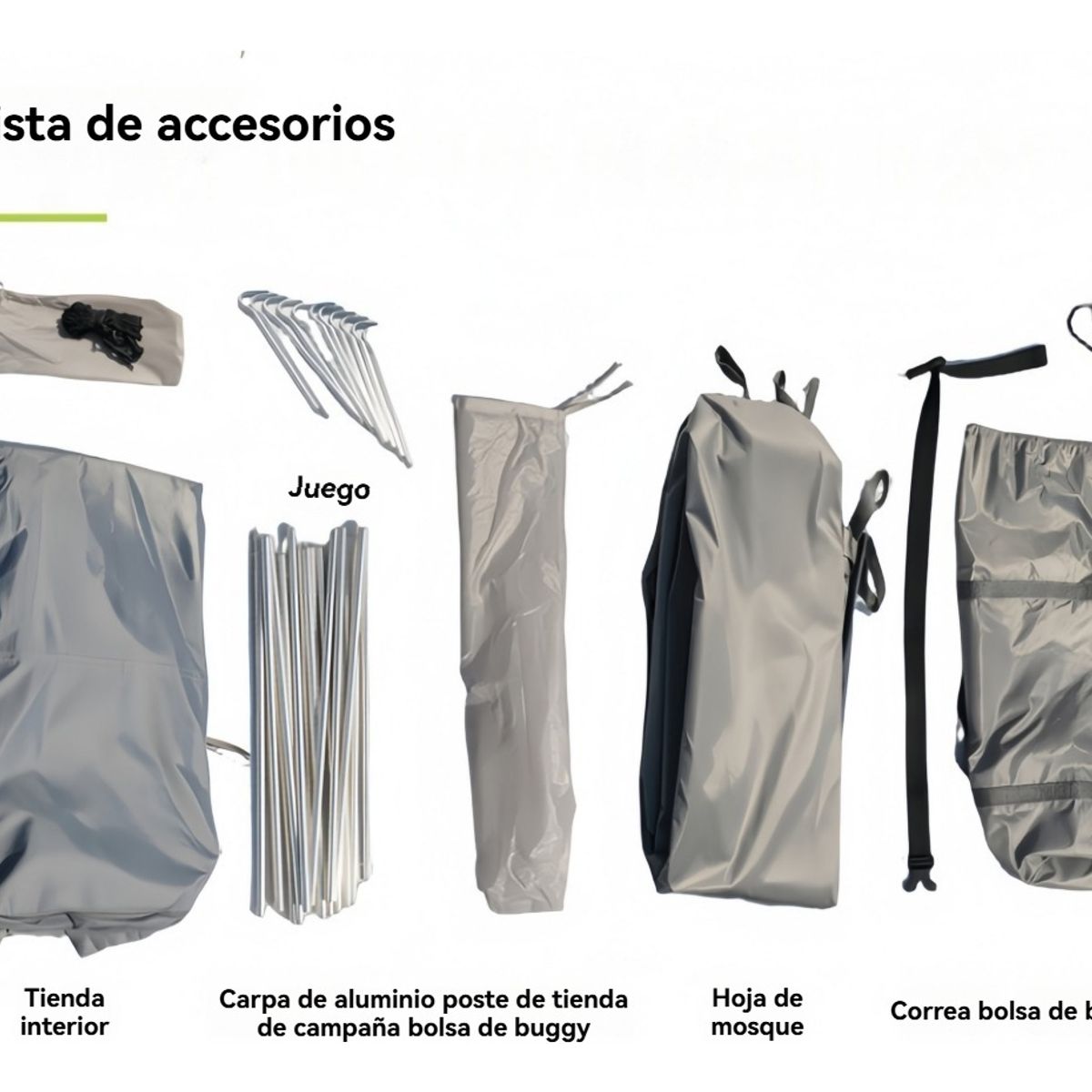 VIDA BUENAS - Carpa Técnica para 2 Personas, Impermeable 3500mm, Color Gris