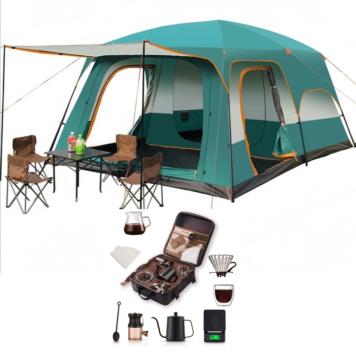 VIDA BUENAS - Carpa 5-8 Personas Camping Doble Capa 2.6x3.8x1.9m