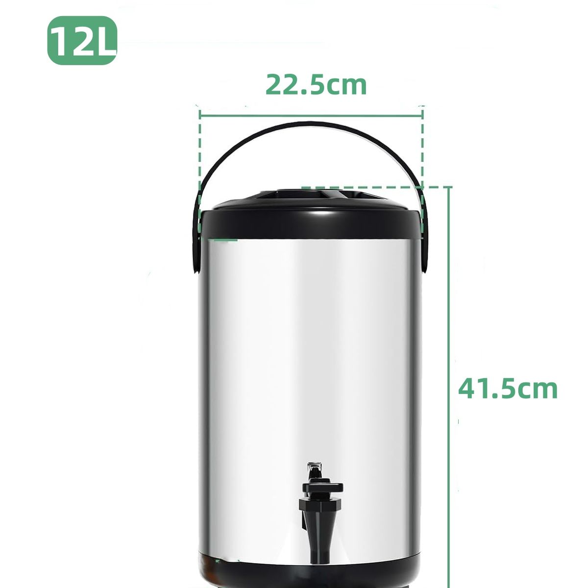 KUANGYE - Termo Bebidas Frías Y Calientes Acero Inoxidable 12L,Para Cafe Termo Agua Caliente,Té,Jugo