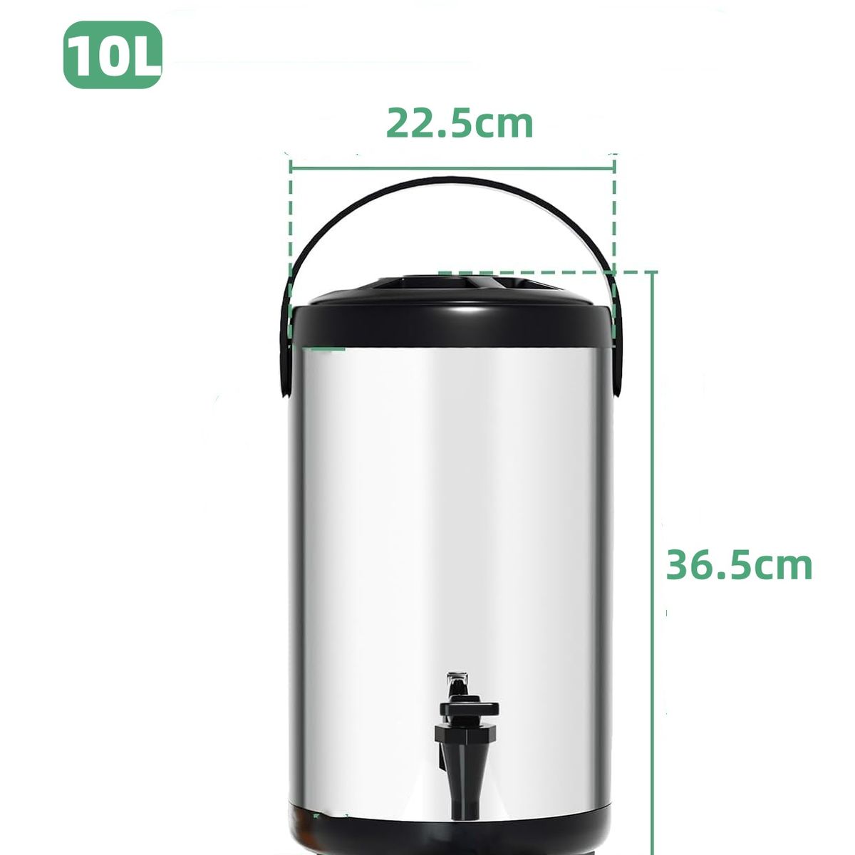 KUANGYE - Dispensador Bebidas Frías Y Calientes Aislado Inoxidable 10L,Para Cafe Termo Agua Caliente,Té,Jugo