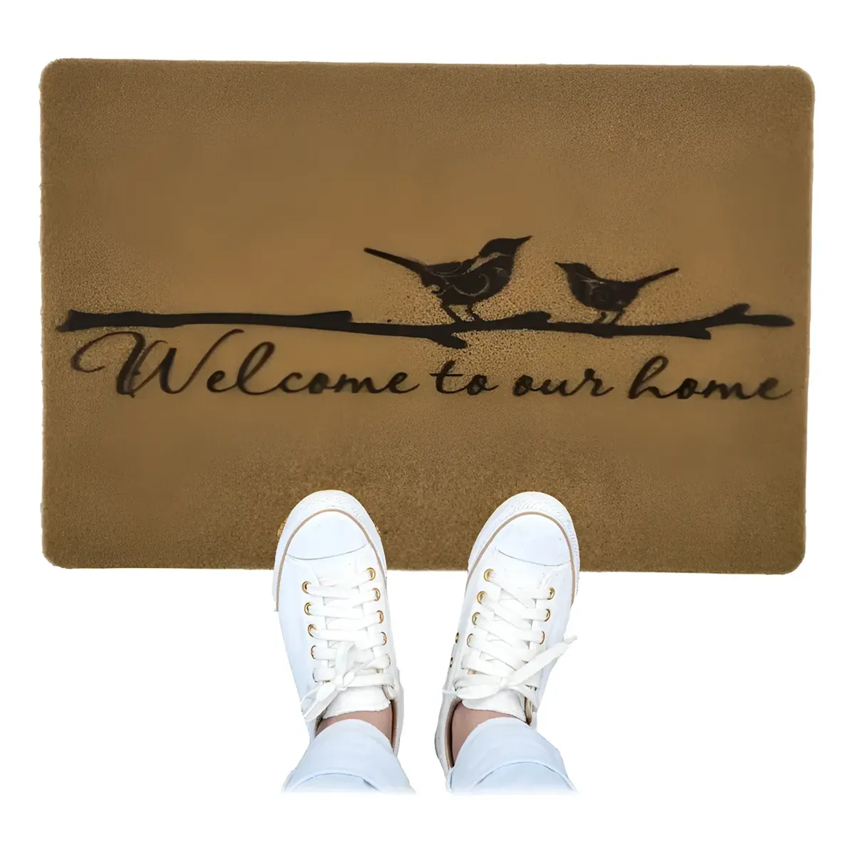 GENERICO - Alfombra Limpia Pies Felpudo De Fibra Bienvenidos Idiomas