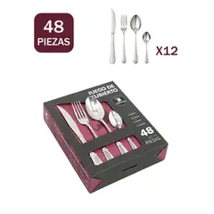 YOLIKITCHEN - Juego de Cubiertos 24pz Acero Inoxidable DoradoPlateado Caja de Regalo