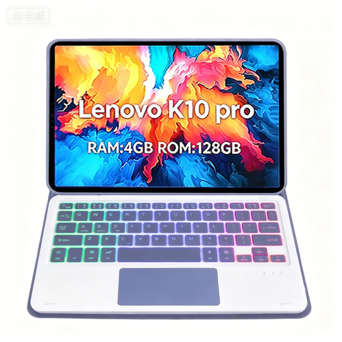LENOVO - Tablet Lenovo Pad K10 Pro 4GB+128GB 10.6“ 2KLCD MediaTek G80 7700MAh Gris+Morado luminsos teclado