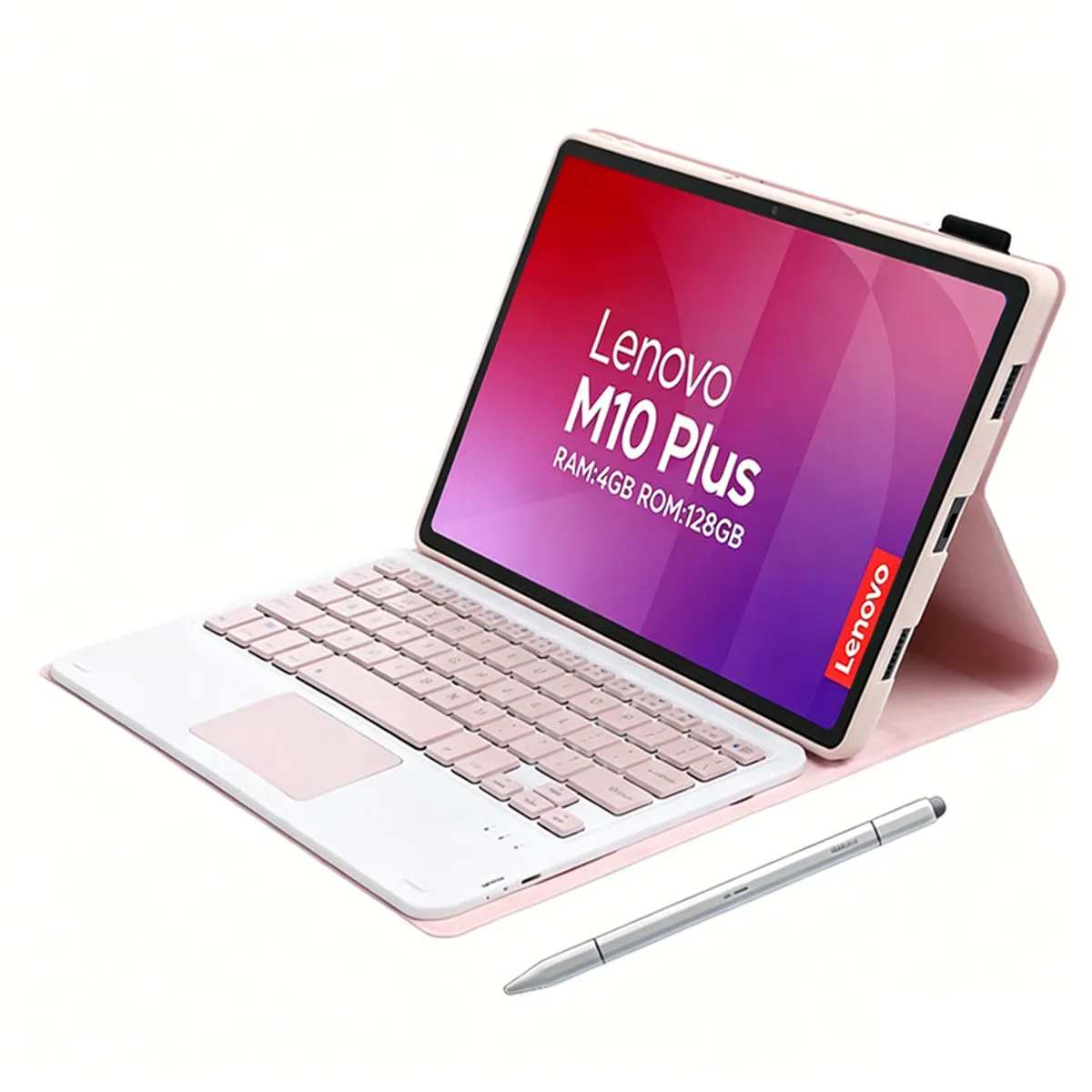 LENOVO - Tablet Lenovo Pad M10 Plus 4GB+128GB 10.6“ 2KLCD MediaTek G80 7700MAh Gris+Teclado Rosado+Lápiz