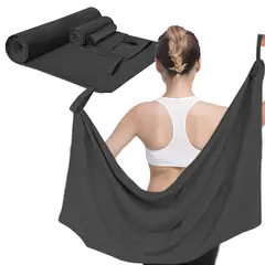 SANKARA - Toallas Deportivas de Microfibra 3 PCS Negro-Toallas Microfibra Secado Rápido