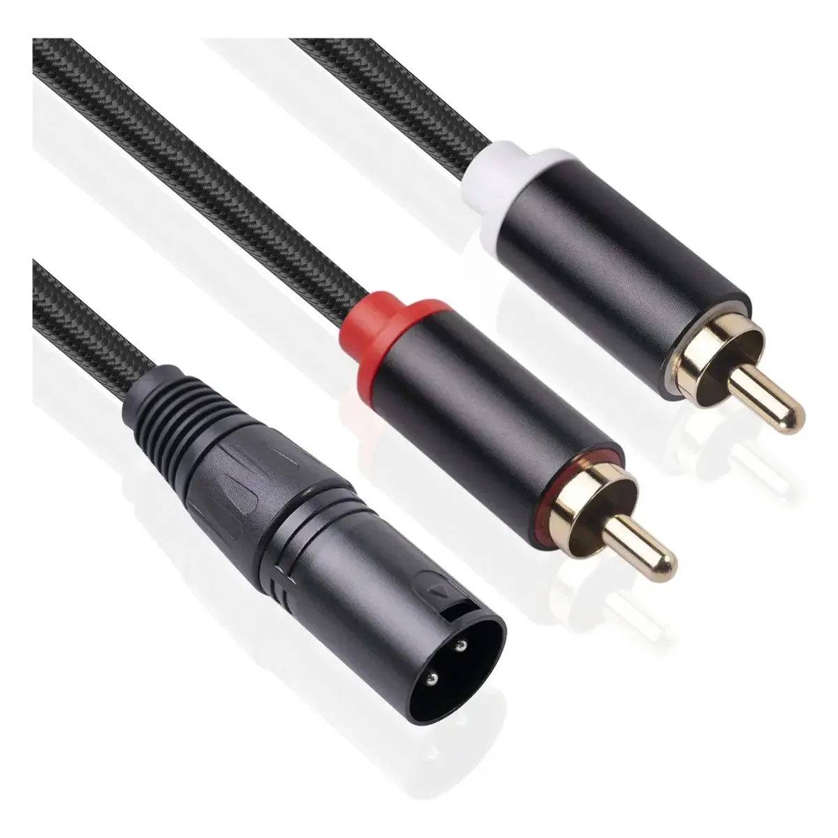 KUANGYE - Conector De Cable De Audio Xlr Macho A 2 Rca Macho Ofc 2mts