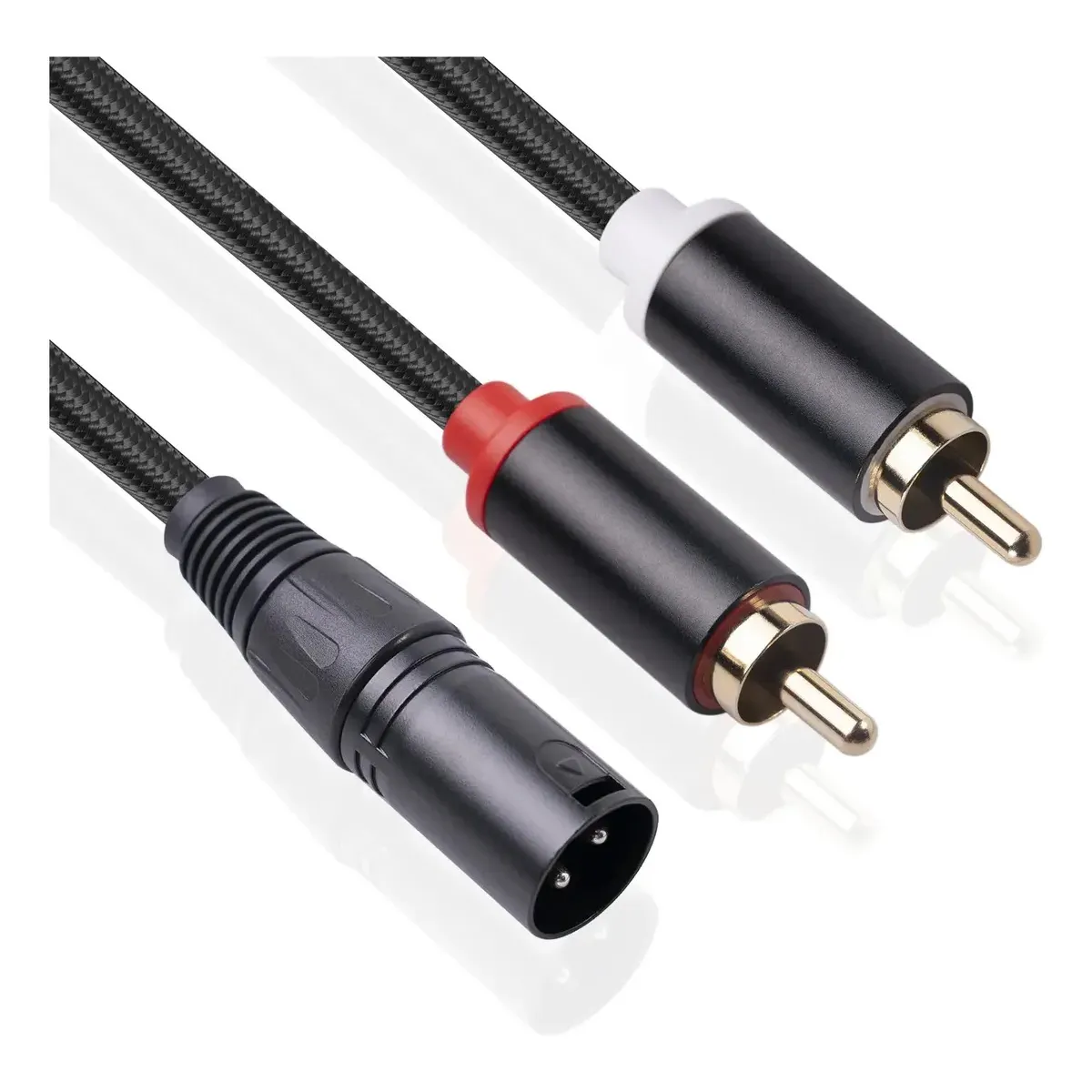 KUANGYE - Conector De Cable De Audio Xlr Macho A 2 Rca Macho Ofc 2mts