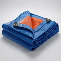 GENERICO - Lona Impermeable 6x8m Doble Cara AzulNaranja Reforzada