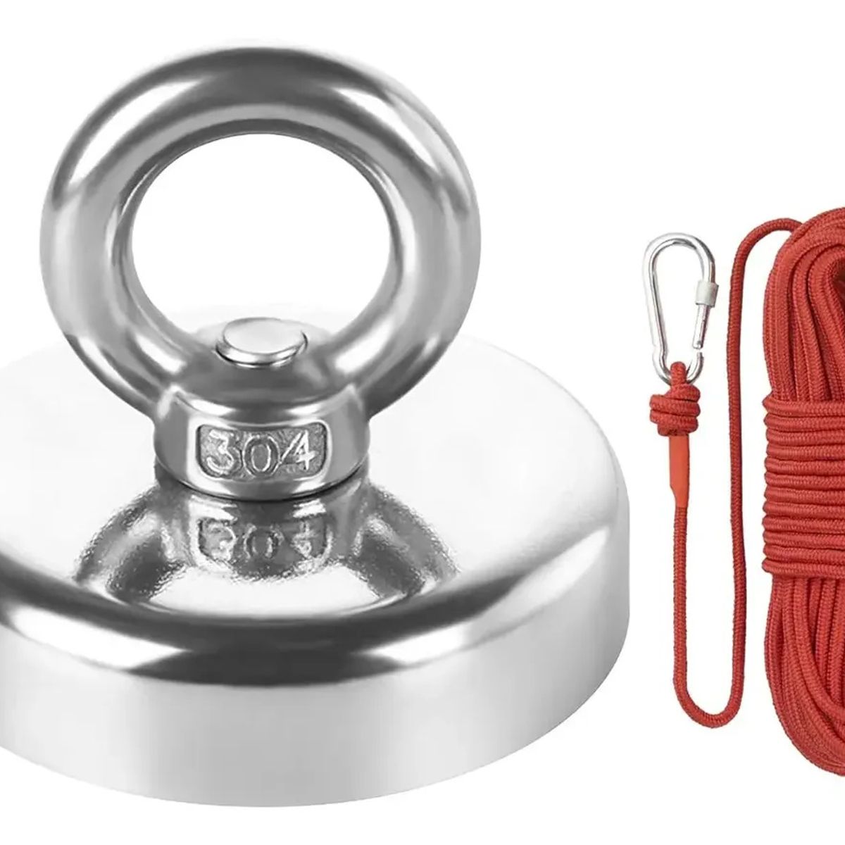 KUANGYE - Imán Con Gancho 60 Mm 120 Kg Con Cuerda De 10m Salvamento