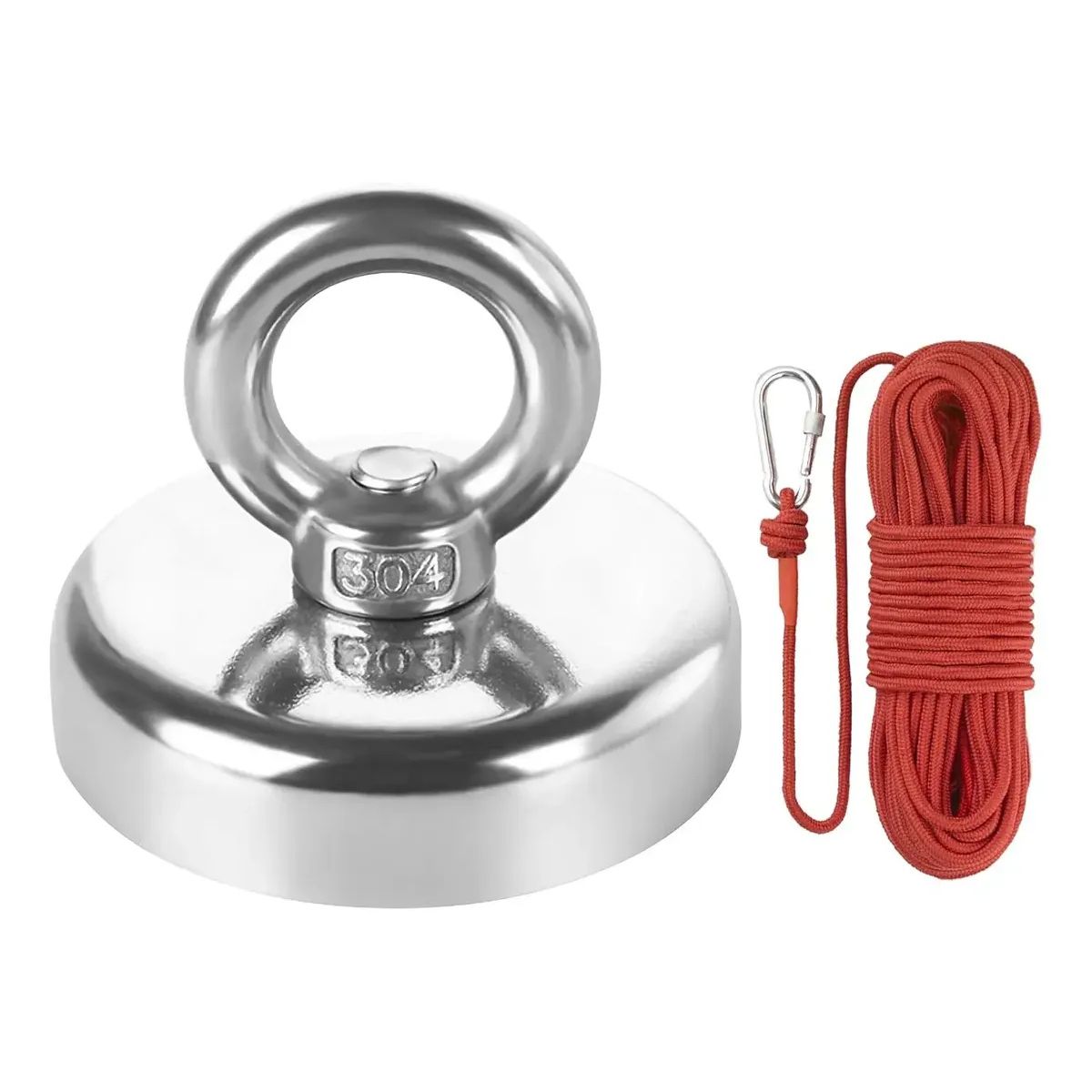KUANGYE - Imán Con Gancho 60 Mm 120 Kg Con Cuerda De 10m Salvamento