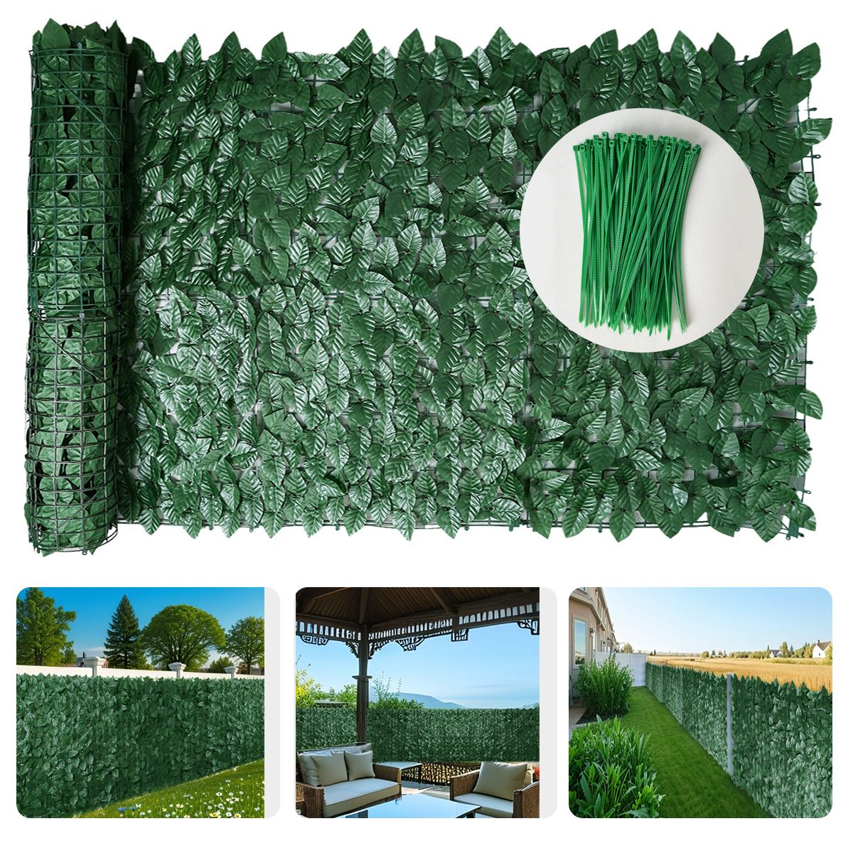 VIDA BUENAS - Malla De Hojas De Pothos Artificiales Cerca Decorativa 3x1m