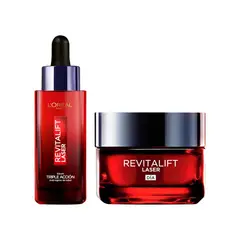 LOREAL PARIS - Pack Revitalift Laser Serum Tri-Peptides 30ml + Crema Dia Anti-Edad SPF 25 50ml Rutina Antiedad Dia y Noche