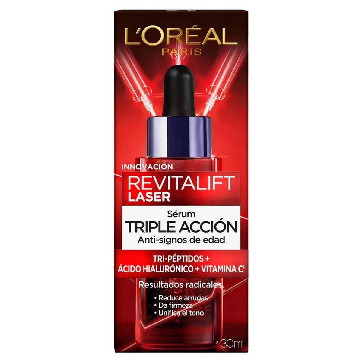 LOREAL PARIS - Pack Revitalift Laser Serum Tri-Peptides + Crema Dia Anti-Edad SPF 25 Rutina Antiedad Dia y Noche