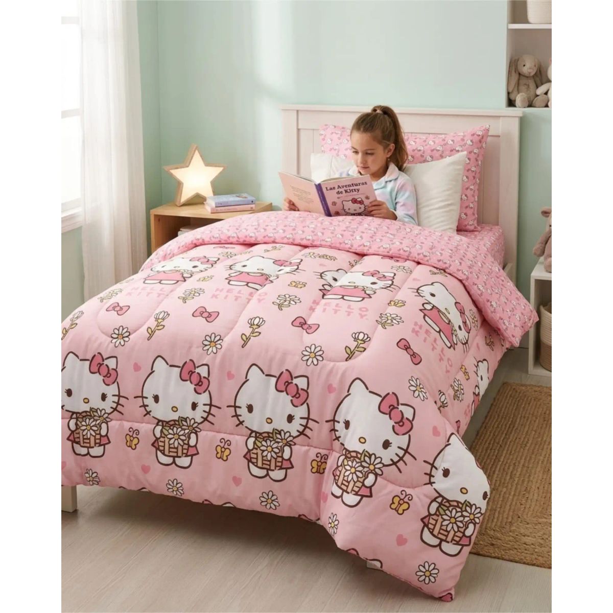 GENERICO - Plumón Hello Kitty Diseño Margarita Plaza y Media con funda