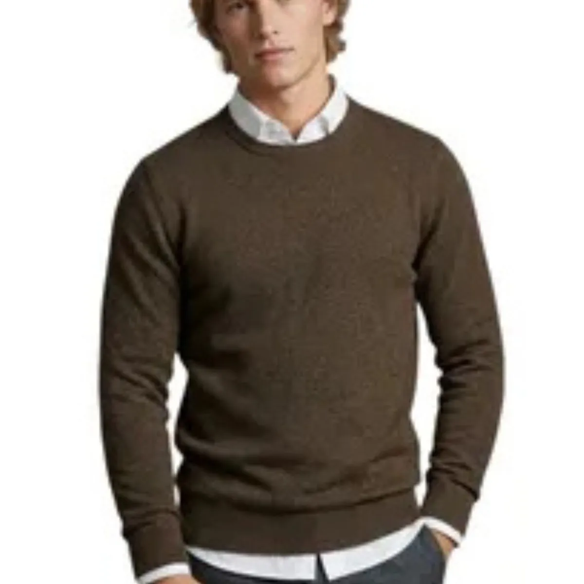 LOOK SHOP - Sweater Hombre Cuello Redondo, Pullover Clásico 7250