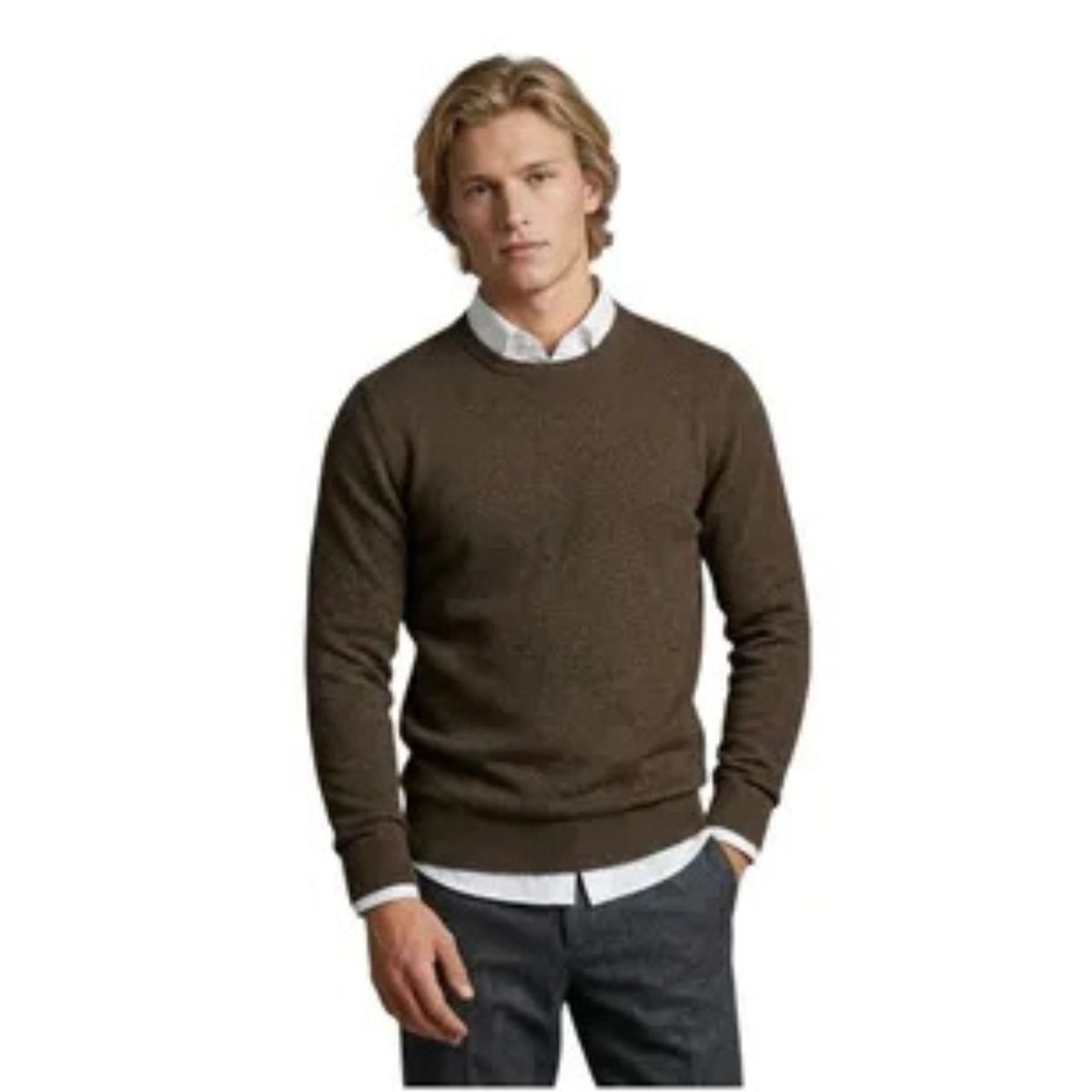 LOOK SHOP - Sweater Hombre Cuello Redondo, Pullover Clásico 7250