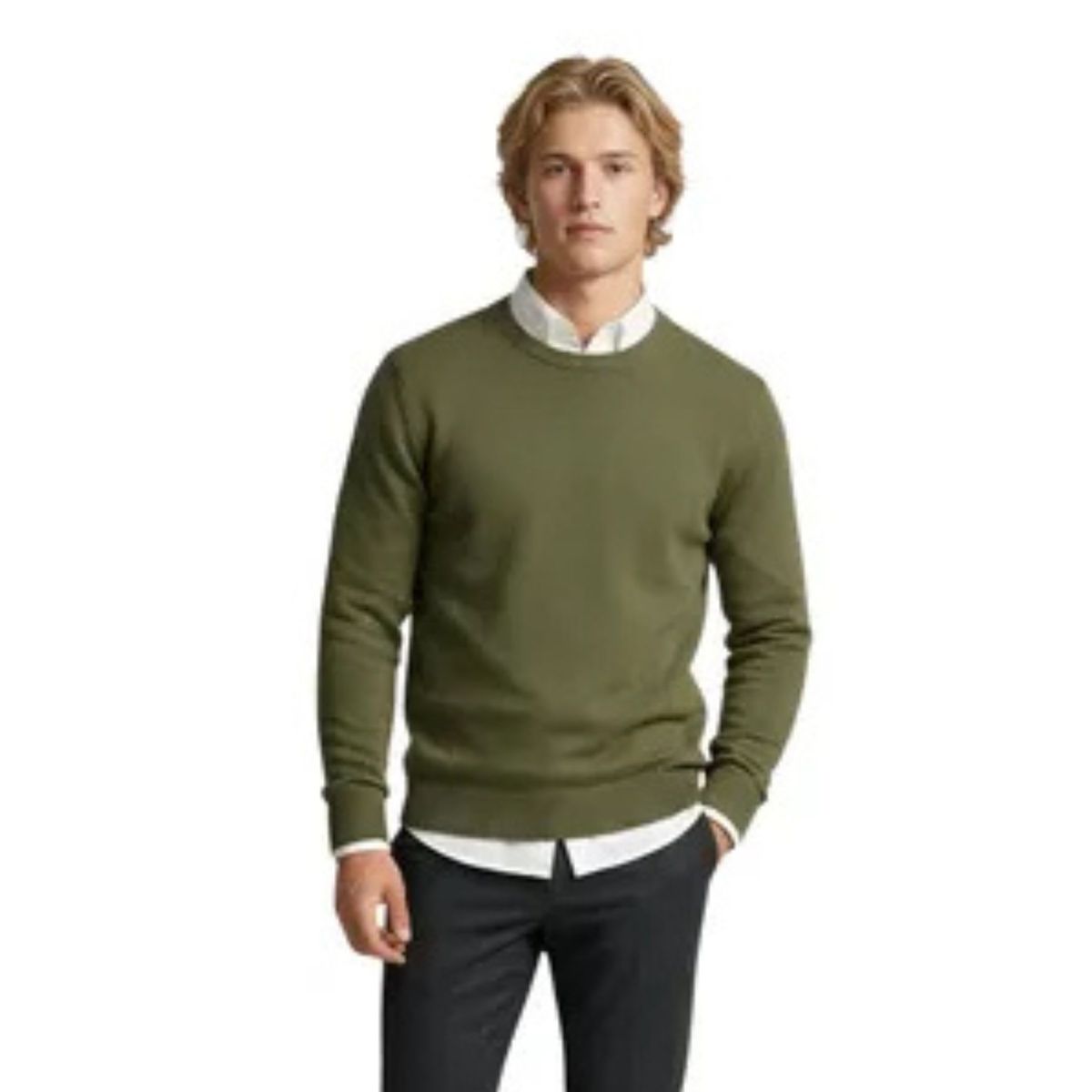 LOOK SHOP - Sweater Hombre Cuello Redondo, Pullover Clásico 7250