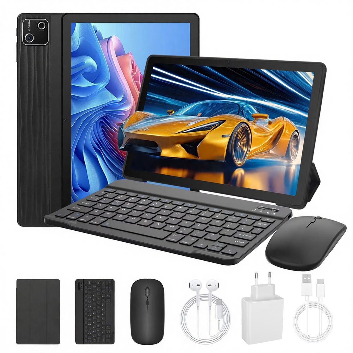 VIDITA - Tablet 10.1'' Android 15 30GB RAM 128GB Expandible 1TB WiFi 6 Con Teclado Mouse Funda
