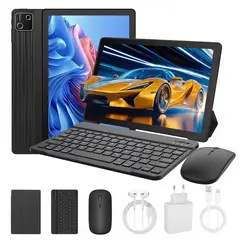 VIDITA - Tablet 10.1'' Android 15 30GB RAM 128GB Expandible 1TB WiFi 6 Con Teclado Mouse Funda