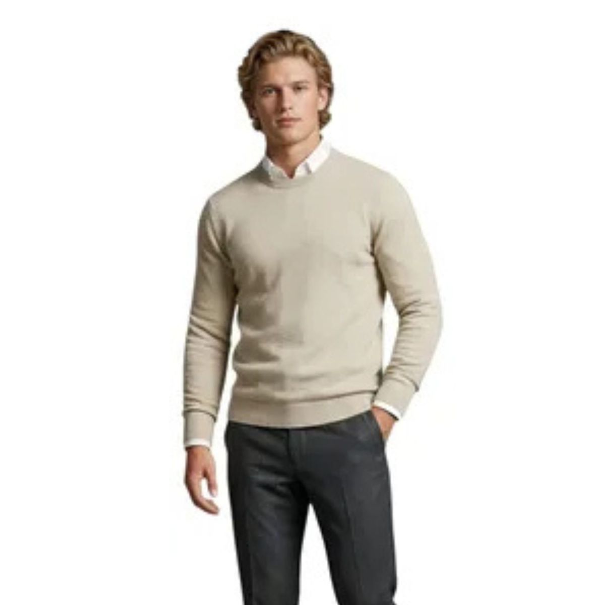 LOOK SHOP - Sweater Hombre Cuello Redondo, Pullover Clásico 7250
