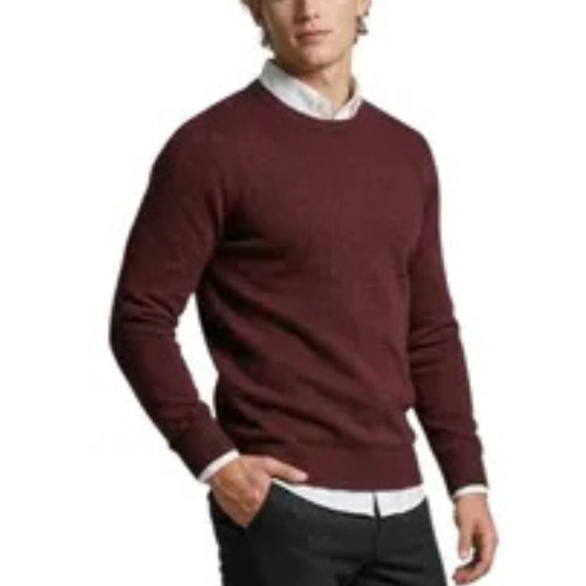 LOOK SHOP - Sweater Hombre Cuello Redondo, Pullover Clásico 7250