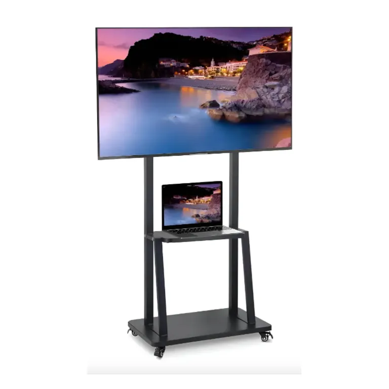 GENERICO Soporte Tv Rack Movil Con Ruedas 32 A 75 Pulgada Negro 1700s