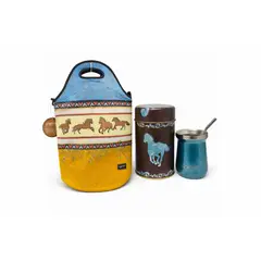 GENERICO - Pack Matero Country Premium Bolso+ Mate con Bombilla + Dispensador Anymate
