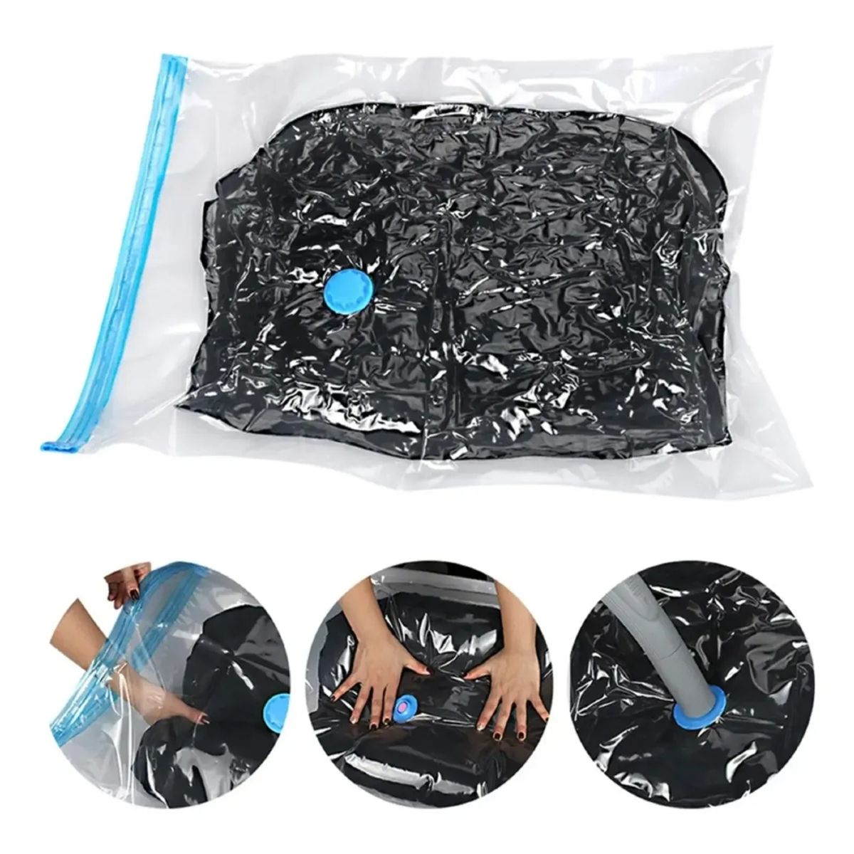 IRM - Bolsas Al Vacio Pack 6 Ropa 70x100 Comprimir Mantas Sabanas Organizador Hogar Resistente FIGOIMPORT