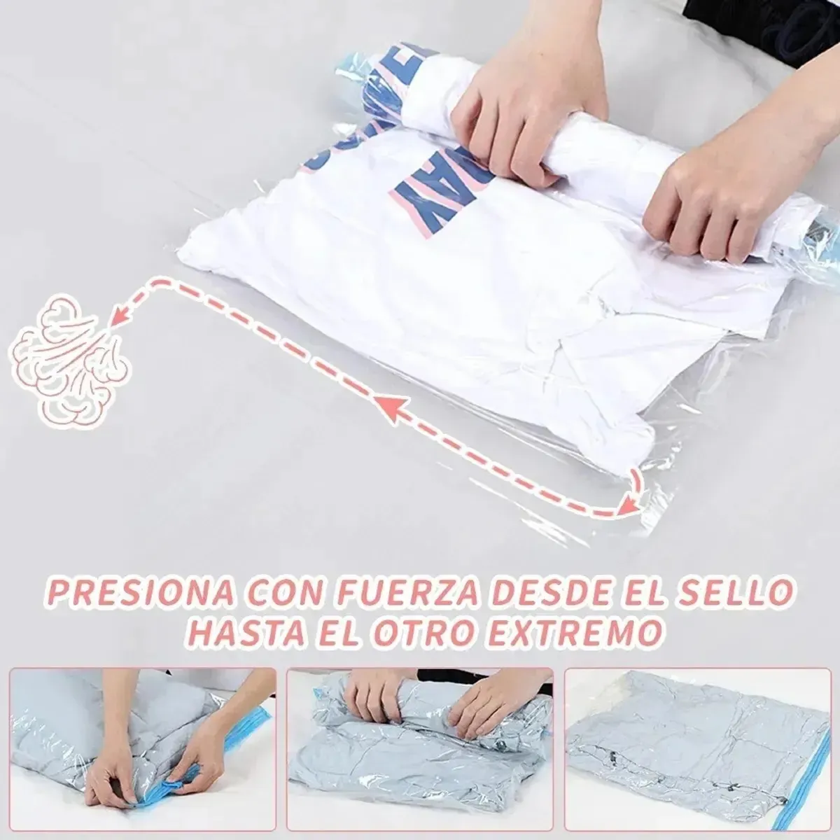 IRM - Bolsas Al Vacio Pack 6 Ropa 70x100 Comprimir Mantas Sabanas Organizador Hogar Resistente FIGOIMPORT