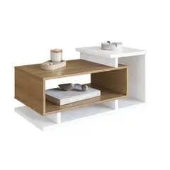 BE DESIGN - Mesa de Centro Bicolor Blanco Miel Estilo Nórdico
