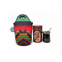 GENERICO - Pack Matero Country Premium Bolso+ Mate con Bombilla + Dispensador Anymate
