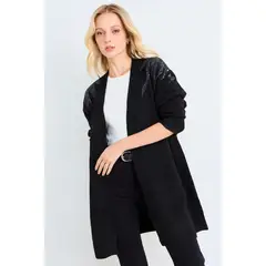 ASH - Cardigan Largo De Tope Mujer Negro