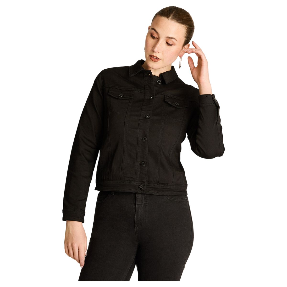 LORENZO DI PONTTI - Casaca Denim Mujer Negro
