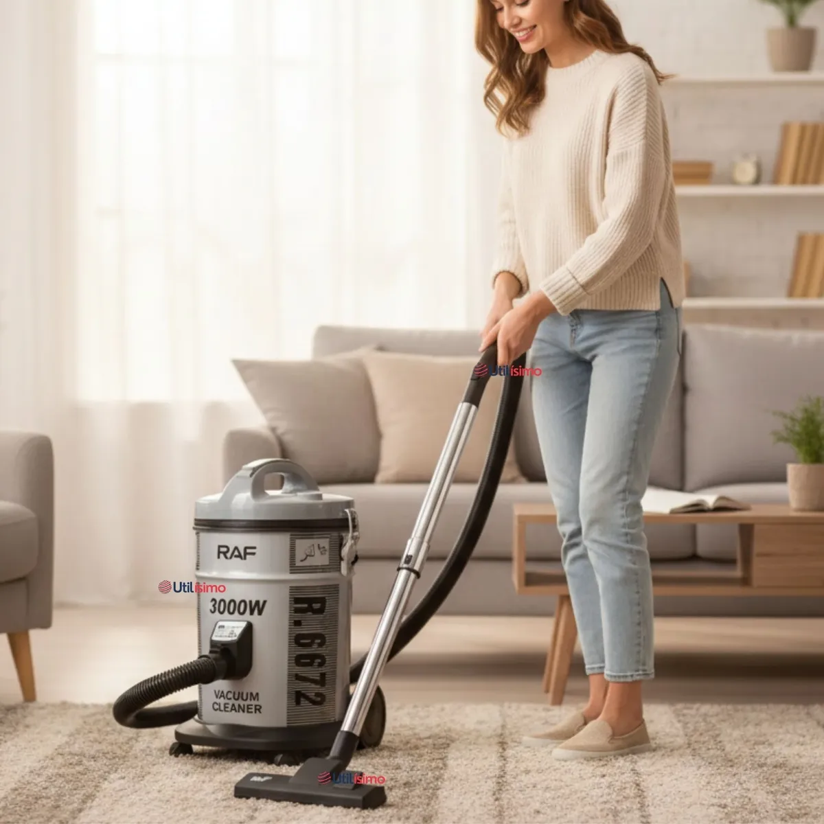 RAF - Aspiradora Vacuum Ciclónica Succión Fuerte 3000w Potente 25 Litros
