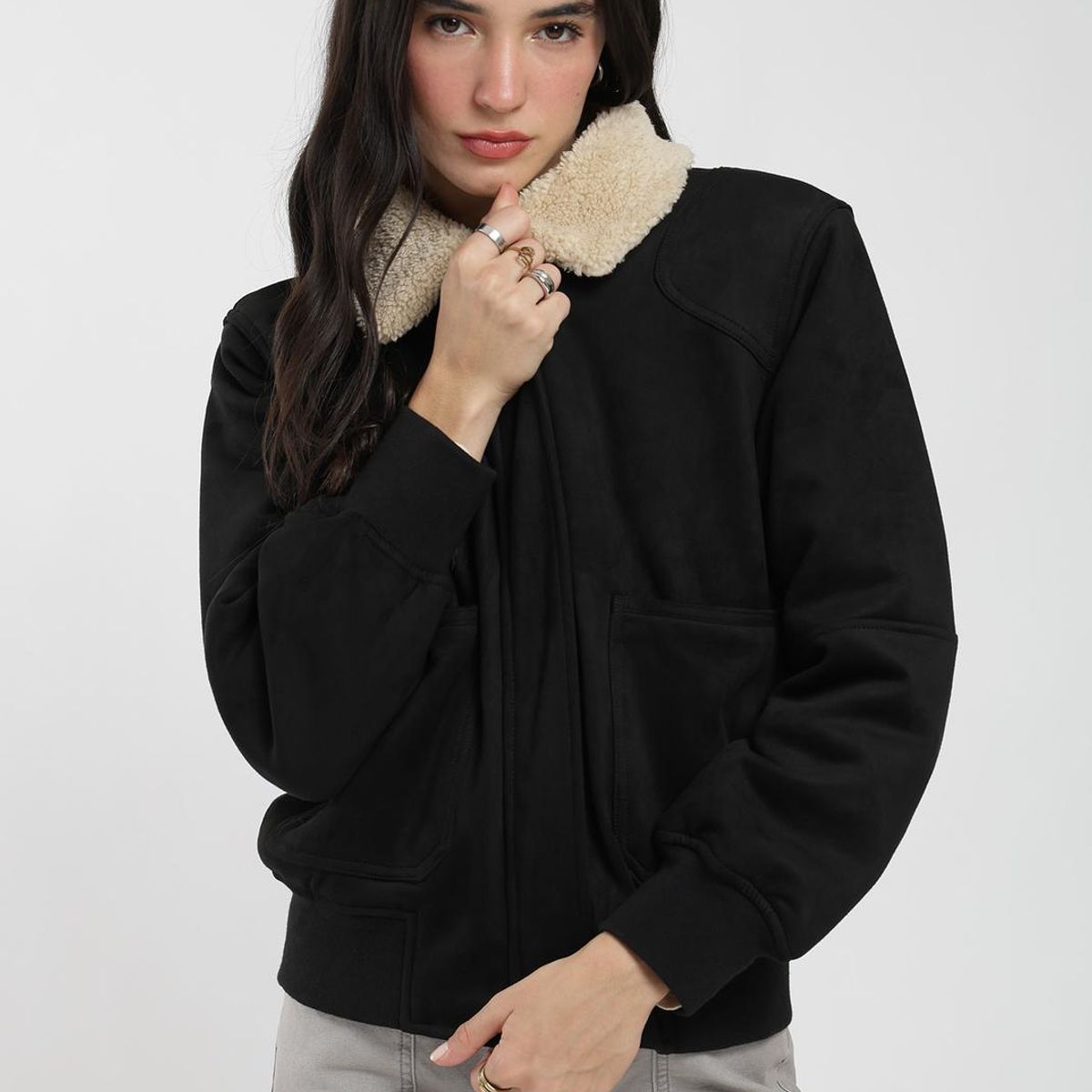 KAYA UNITE - Chaqueta Bomber Suede Mujer