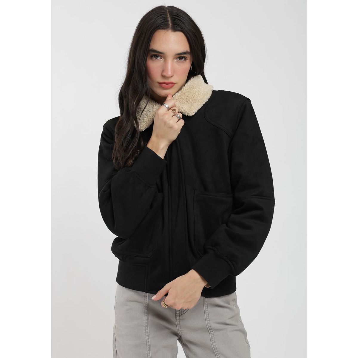 KAYA UNITE - Chaqueta Bomber Suede Mujer