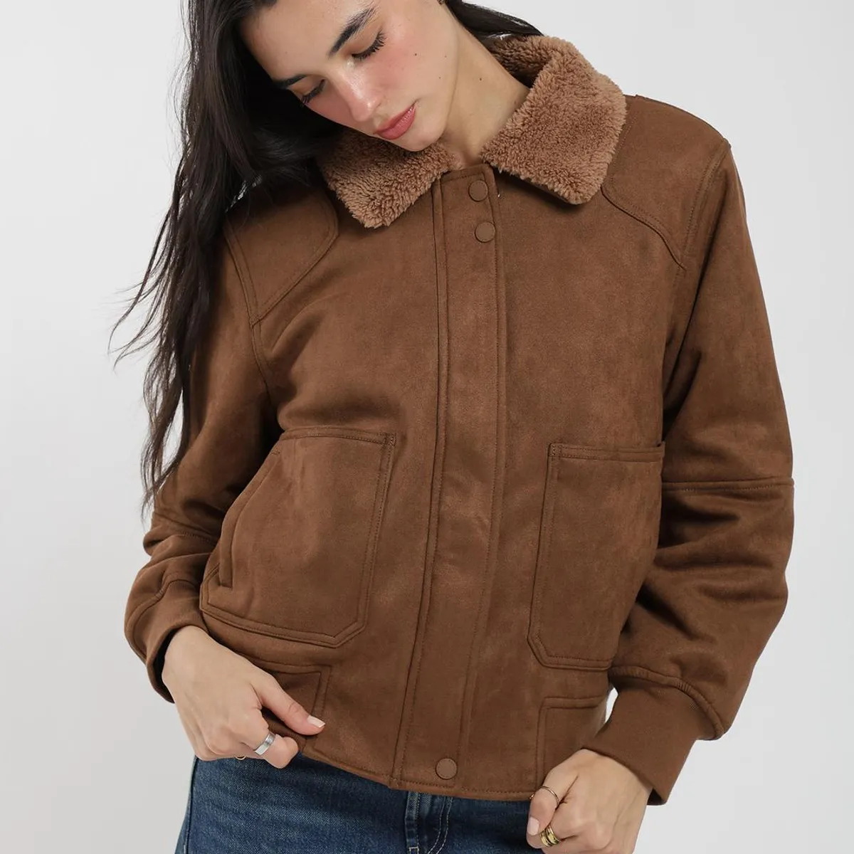 KAYA UNITE - Chaqueta Bomber Suede Mujer