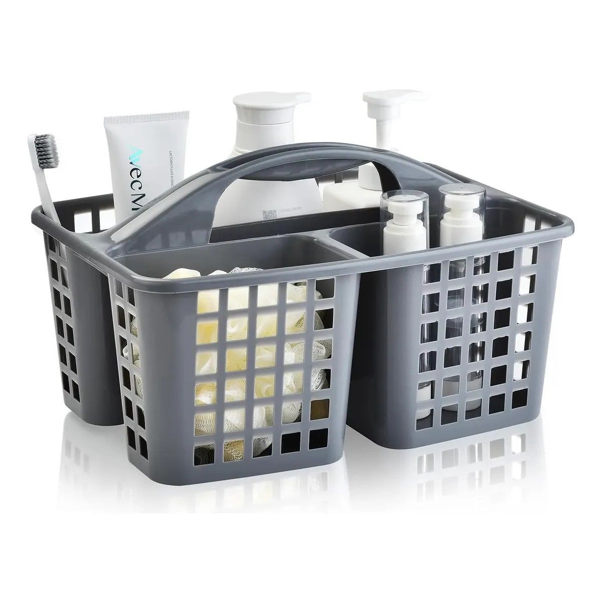 GENERICO - Cesta Organizadora Plástica Para Limpieza Cocina Baño Champú Gris BELUG