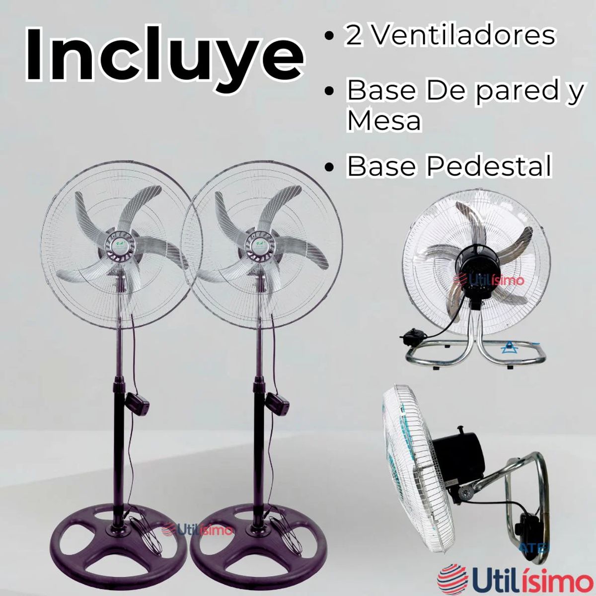 LINE - Pack 2 Ventiladores 3 En 1 Alta Potencia 18 Hogar y Oficina