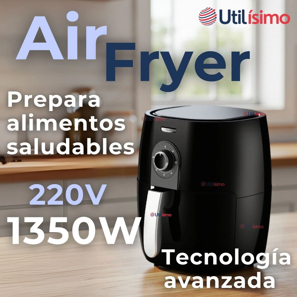 LINE - Freidora De Aire 5 Litros 1350W Potencia Air Fryer Premium