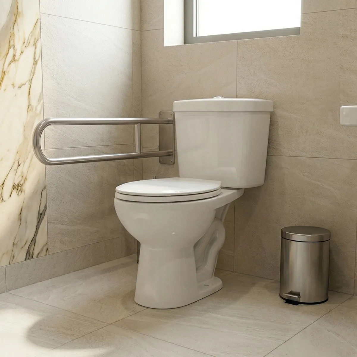 JOYTEK - WC Inodoro para Discapacitados Descarga a Piso 30 cm