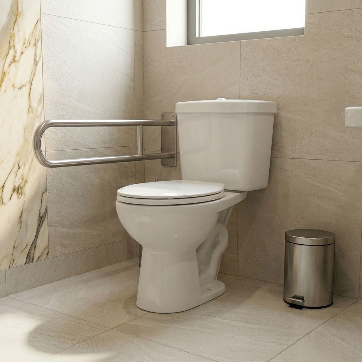 JOYTEK - WC Inodoro para Discapacitados Descarga a Piso 30 cm