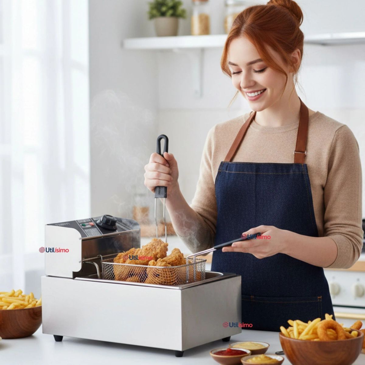 LINE - Freidora Aceite Eléctrica 5 Litros 2000W Acero Inoxidable