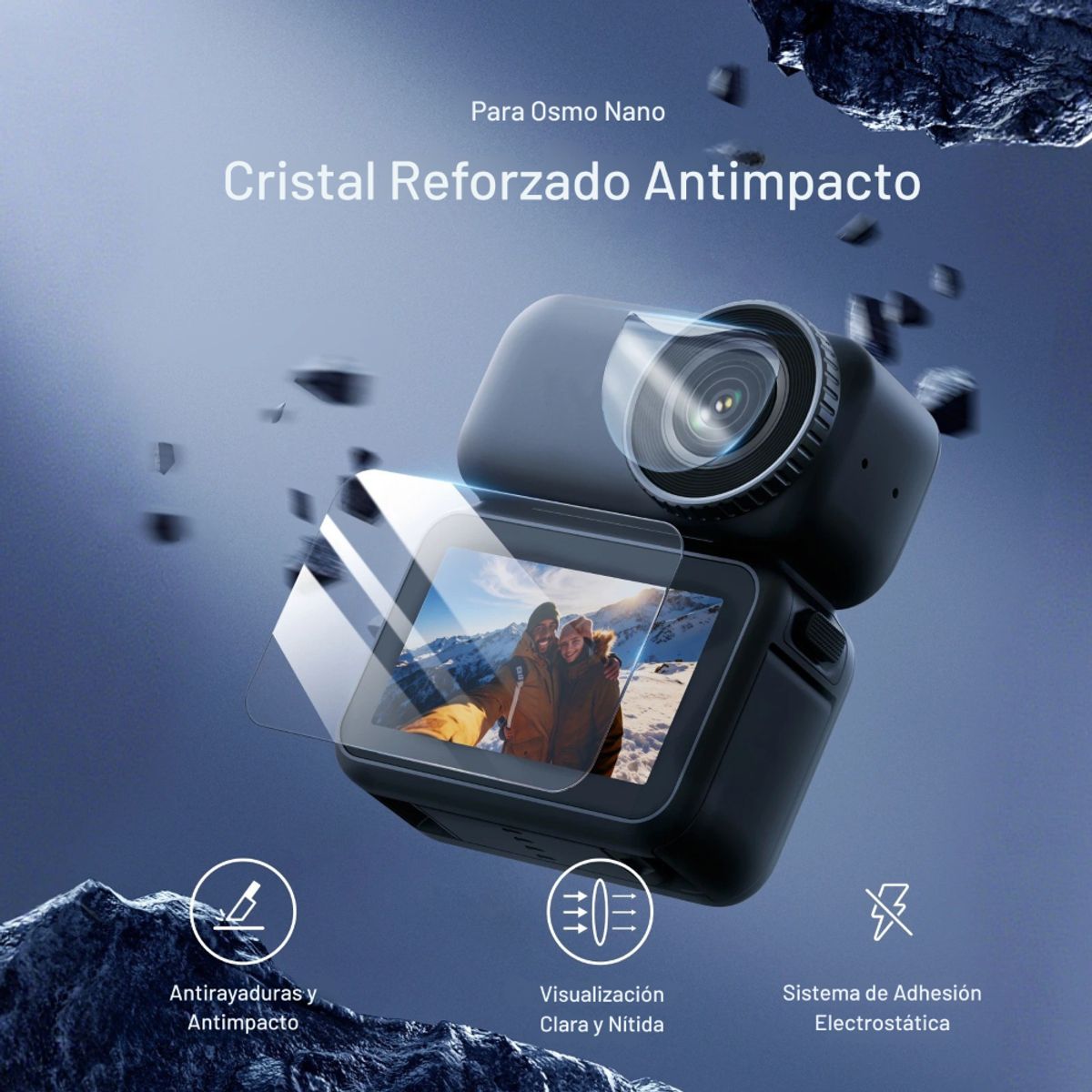 TELESIN - Láminas de vidrio Templado para DJI Osmo Nano Lente Pantalla