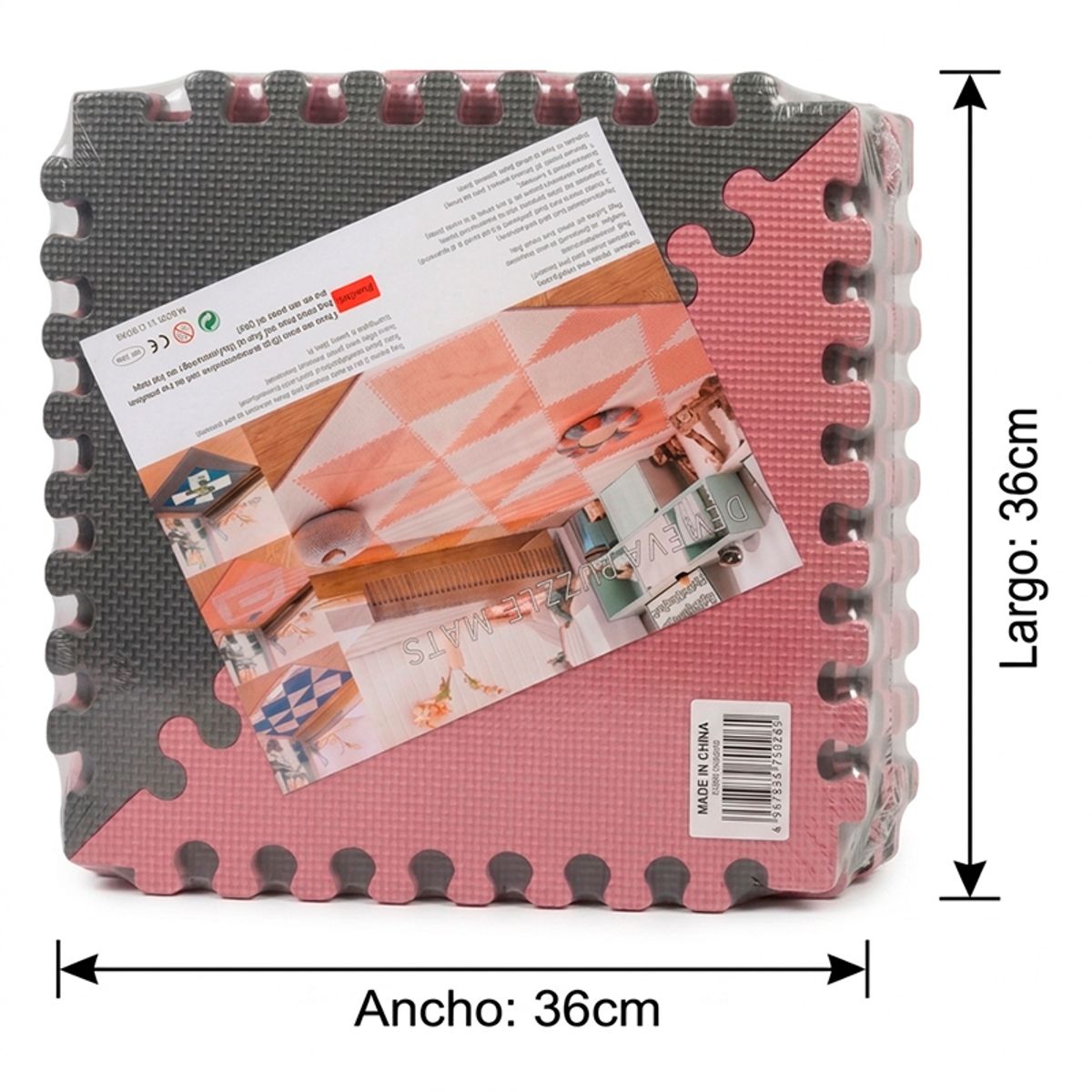 WAKESHOME - Pack De 18 Pieza Piso Puzzle Goma Eva Antigolpes 36x36cm