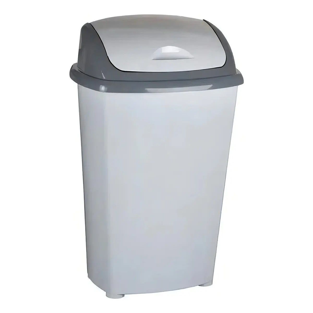 GENERICO - Basurero Plástico Baño Cocina 30 Litros Tapa Vaivén Color Gris BELUG