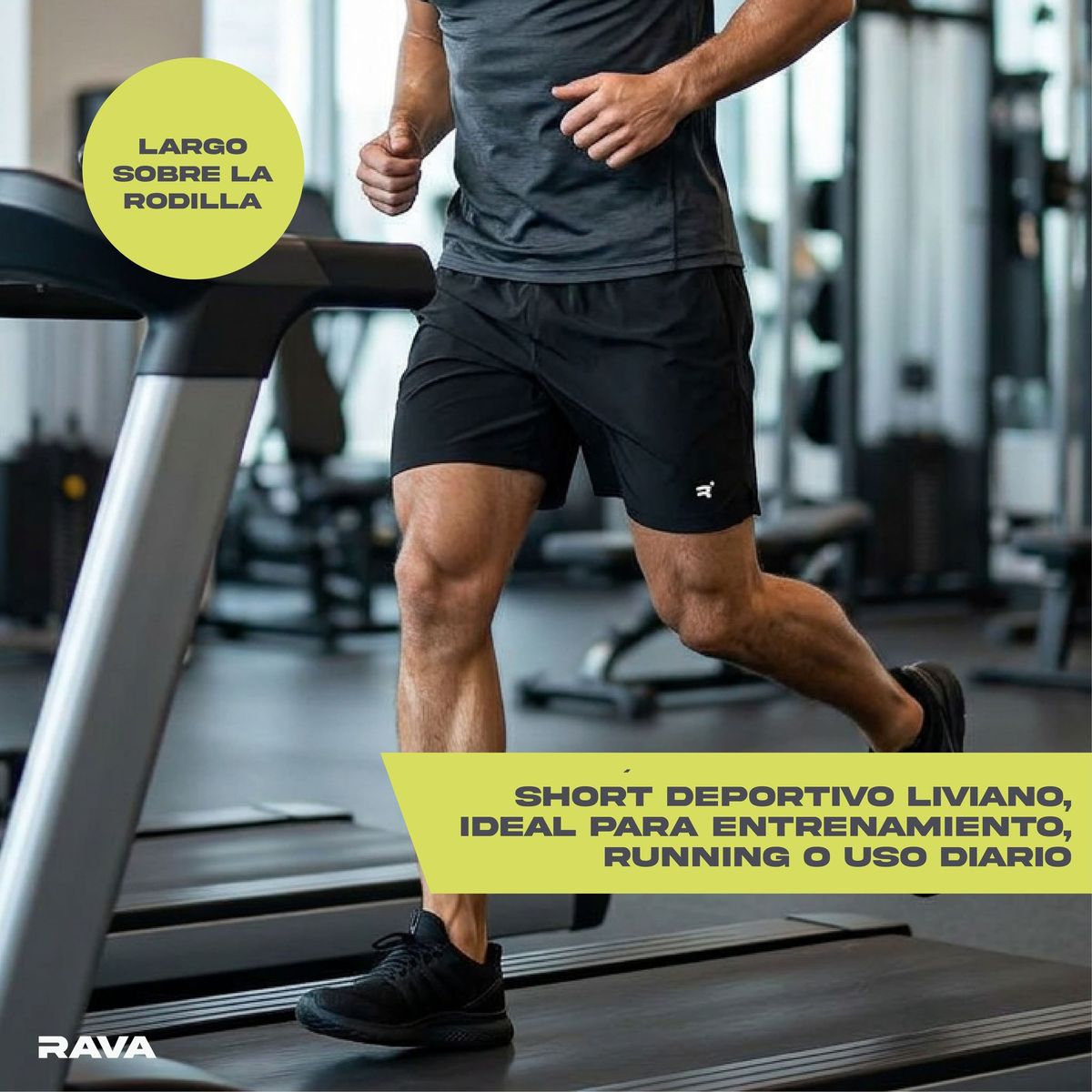 RAVA - Short Deportivo Bolsillo Hombre Poliester Rava Activewear Kiosclub