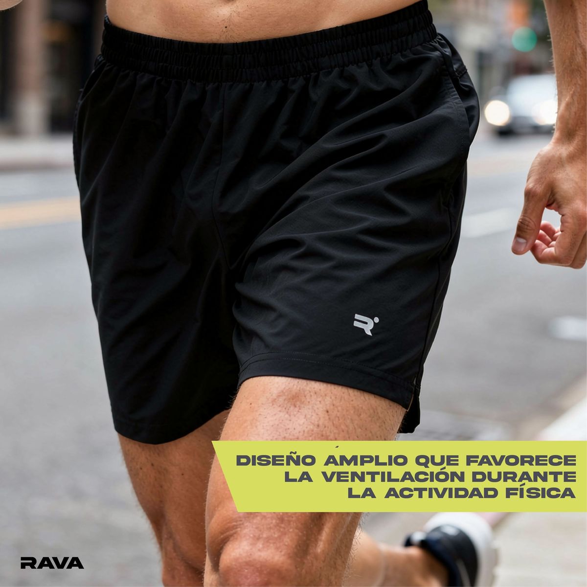 RAVA - Short Deportivo Bolsillo Hombre Poliester Rava Activewear Kiosclub